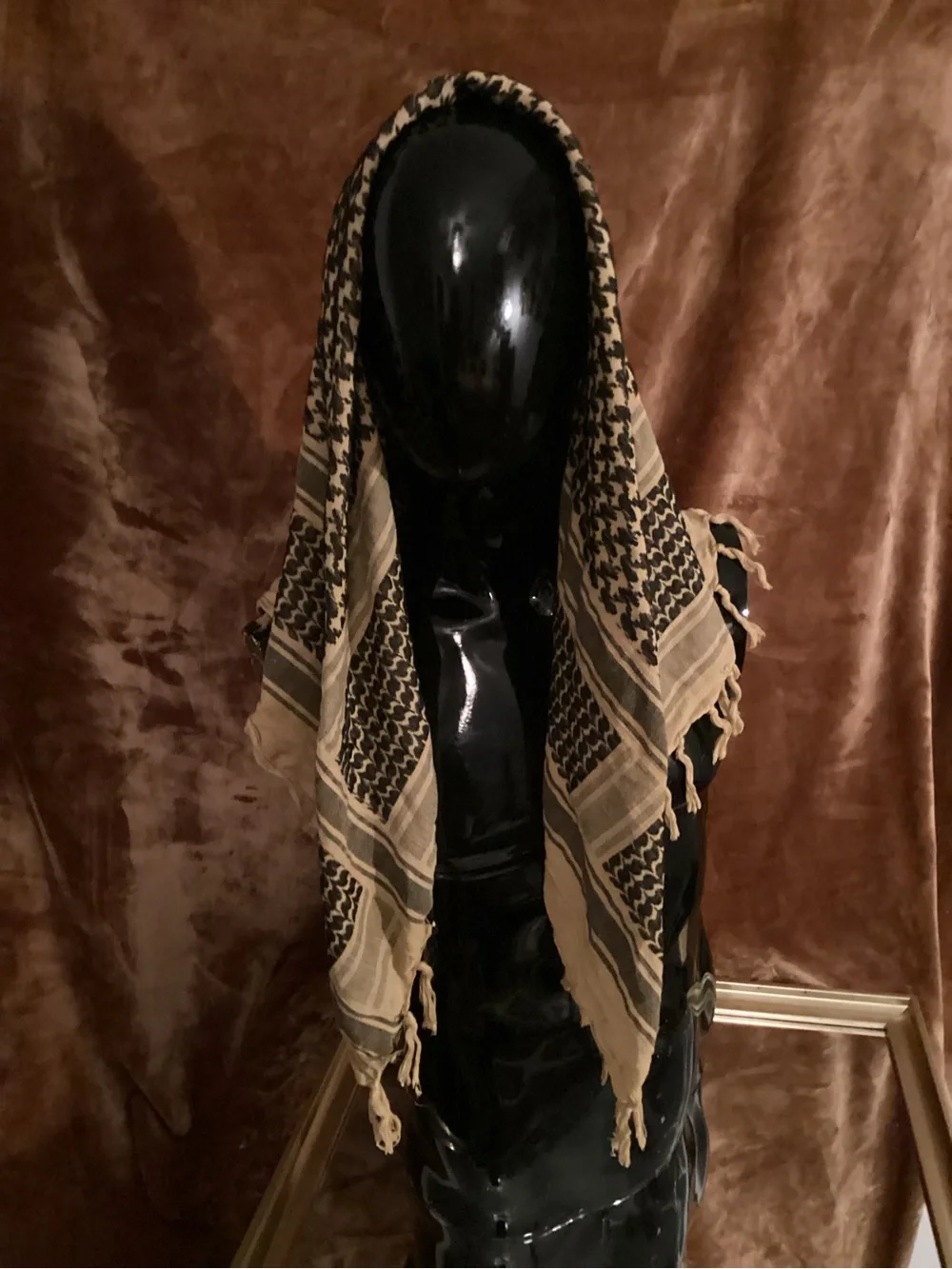 Classic Black and Tan Keffiyeh Scarf